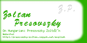 zoltan presovszky business card